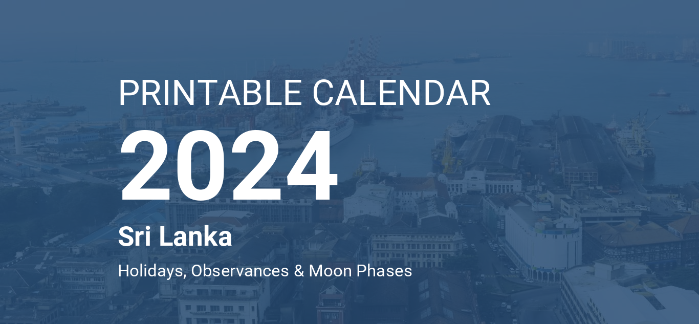 Printable Calendar 2024 for Sri Lanka (PDF)